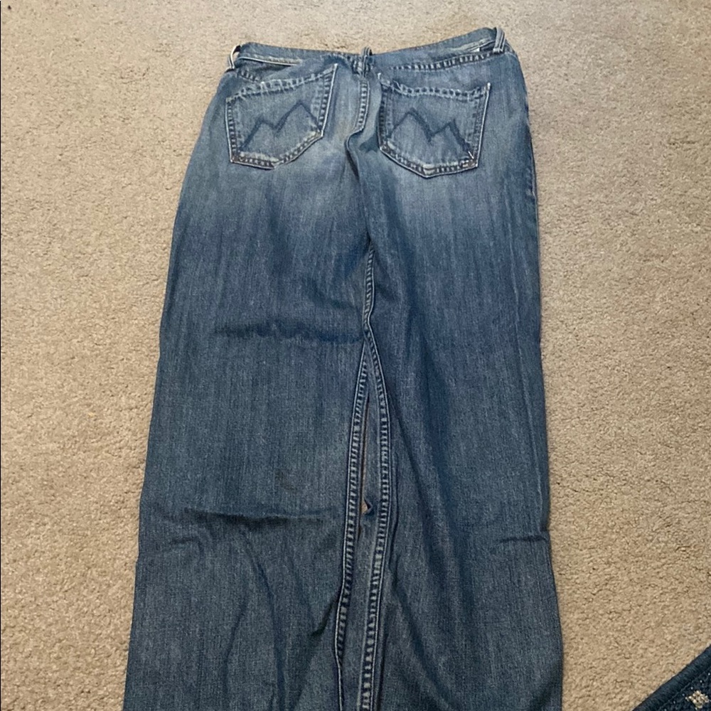 MOTHER Women's Blue Straight-Leg Jeans - Picture 6 of 7